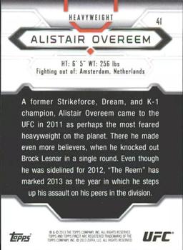 2013 Finest UFC - Refractors #41 Alistair Overeem Back