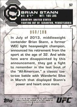 2013 Topps UFC Bloodlines - Flag Parallel #57 Brian Stann Back