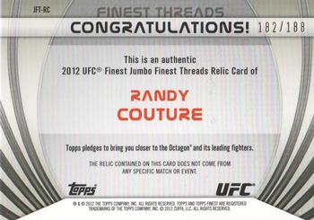 2012 Finest UFC - Finest Threads Jumbo Fighter Relics X-Fractors #JFT-RC Randy Couture Back