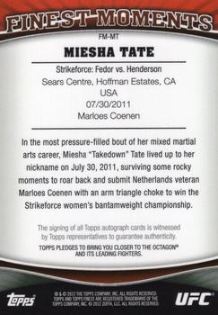 2012 Finest UFC - Finest Moments Autographs #FM-MT Miesha Tate Back