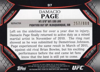 2011 Finest UFC - Refractors #97 Damacio Page Back