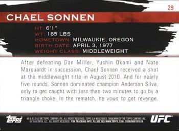 2010 Topps UFC Knockout - Silver #29 Chael Sonnen Back