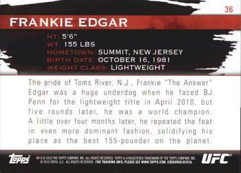 2010 Topps UFC Knockout - Silver #36 Frankie Edgar Back
