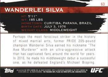 2010 Topps UFC Knockout - Silver #63 Wanderlei Silva Back