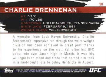 2010 Topps UFC Knockout - Silver #90 Charlie Brenneman Back