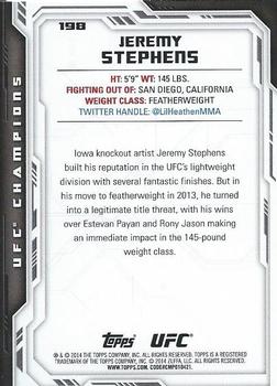 2014 Topps UFC Champions #198 Jeremy Stephens Back