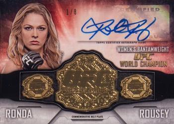 2014 Topps UFC Knockout - Championship Belt Plate Autograph Relics #CMR-RR Ronda Rousey Front