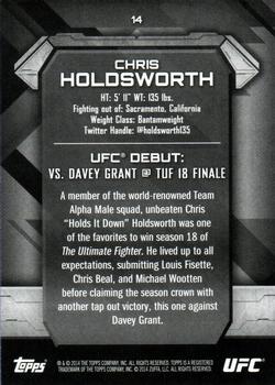 2014 Topps UFC Knockout - Green #14 Chris Holdsworth Back