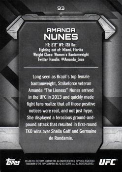 2014 Topps UFC Knockout - Red #93 Amanda Nunes Back