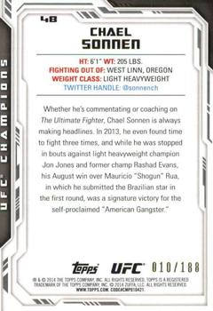 2014 Topps UFC Champions - Black #48 Chael Sonnen Back