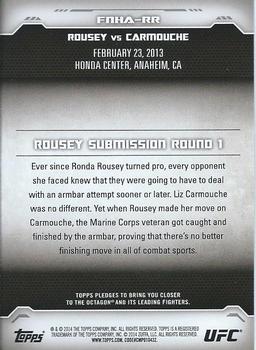 2014 Topps UFC Champions - Fight Night Highlights #FNH-RR Ronda Rousey Back