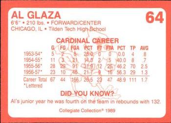 1989-90 Collegiate Collection Louisville Cardinals #64 Al Glaza Back