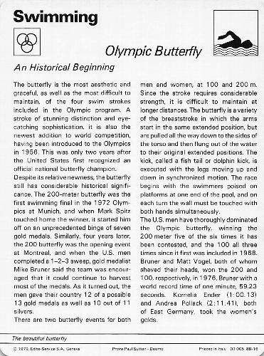 1977-79 Sportscaster Series 88 #88-16 Olympic Butterfly Back