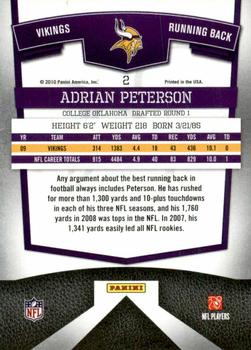 2010 Donruss Elite National Convention #2 Adrian Peterson Back