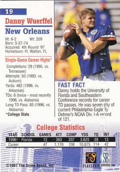 1997-98 Score Board Autographed Collection - Strongbox #19 Danny Wuerffel Back