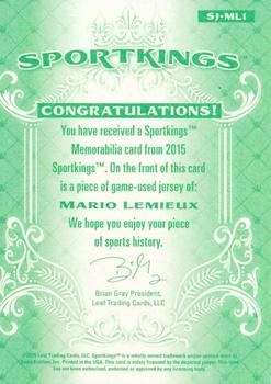2015 Leaf Sportkings - Sportkings Memorabilia #SJ-ML1 Mario Lemieux Back