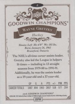 2016 Upper Deck Goodwin Champions #2 Wayne Gretzky Back