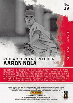 2016 Panini Father's Day #39 Aaron Nola Back