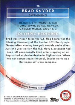 2016 Topps U.S. Olympic & Paralympic Team Hopefuls - Gold #28 Brad Snyder Back