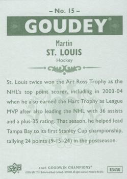 2016 Upper Deck Goodwin Champions - Goudey #15 Martin St. Louis Back