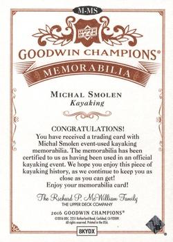 2016 Upper Deck Goodwin Champions - Memorabilia Premium Series #M-MS Michal Smolen Back