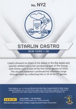 2016 Panini The National - New York Baseball #NY2 Starlin Castro Back