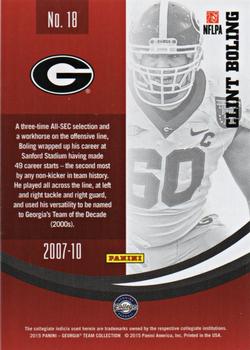 2015 Panini Georgia Bulldogs #18 Clint Boling Back