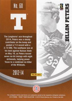 2015 Panini Texas Longhorns #60 Dillon Peters Back