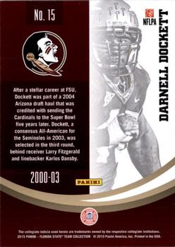 2015 Panini Florida State Seminoles #15 Darnell Dockett Back