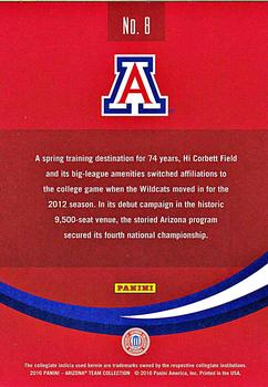 2016 Panini Arizona Wildcats #8 Hi Corbett Field Back