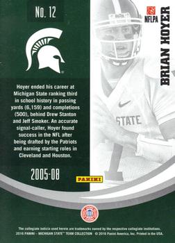 2016 Panini Michigan State Spartans #12 Brian Hoyer Back