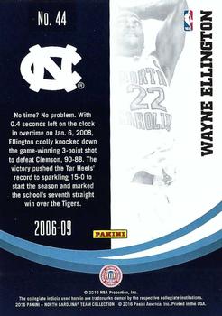 2016 Panini North Carolina Tar Heels #44 Wayne Ellington Back