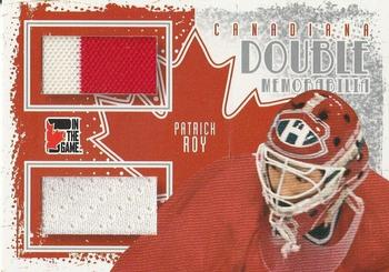 2011 In The Game Canadiana - Double Memorabilia Silver #DM-04 Patrick Roy Front