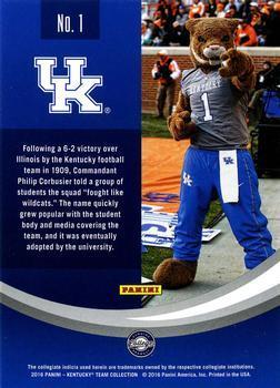 2016 Panini Kentucky Wildcats - Kentucky Gold #1 Scratch Back