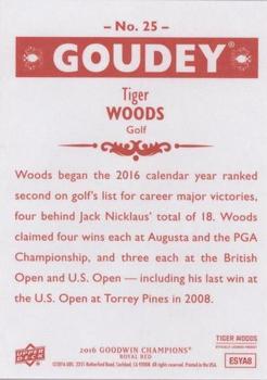 2016 Upper Deck Goodwin Champions - Goudey Royal Red #25 Tiger Woods Back