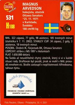 2002 Stadion World Stars #531 Magnus Arvedson Back