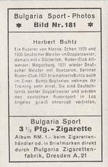 1932 Bulgaria Sport Photos #181 Herbert Buhtz Back