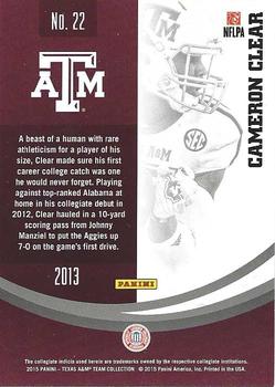 2015 Panini Texas A&M Aggies - Silver #22 Cameron Clear Back