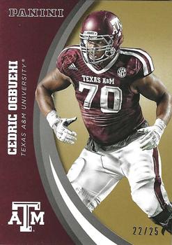 2015 Panini Texas A&M Aggies - Gold #24 Cedric Ogbuehi Front