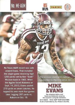 2015 Panini Texas A&M Aggies - Memorabilia #ME-A&M Mike Evans Back