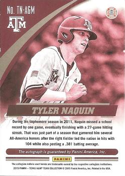 2015 Panini Texas A&M Aggies - Signatures Silver #TN-A&M Tyler Naquin Back