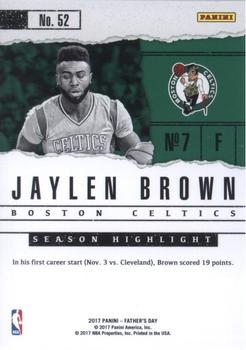 2017 Panini Father's Day #52 Jaylen Brown Back