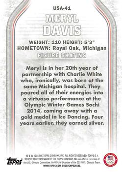 2018 Topps U.S. Olympic & Paralympic Team Hopefuls - Bronze #USA-41 Meryl Davis Back