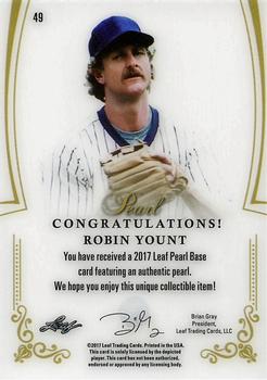 2017 Leaf Pearl #49 Robin Yount Back