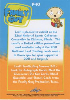 2011 Leaf National Convention Promos #P-10 Family Guy Back