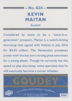 2017 Upper Deck Goodwin Champions - Goudey Royal Blue #G24 Kevin Maitan Back