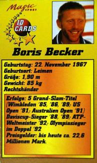 1995 Magic Sport ID Cards (German) #90 Boris Becker Back