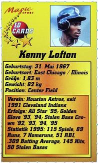 1995 Magic Sport ID Cards (German) #111 Kenny Lofton Back