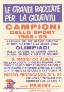 1968-69 Panini Campioni dello Sport #261 Enrico Bovone Back
