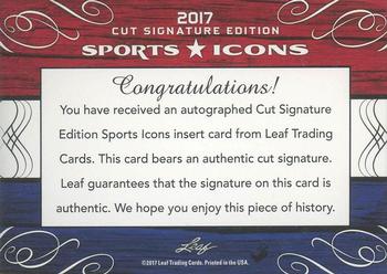 2017 Leaf Sports Icons Cut Signature Edition #NNO Dante Lavelli Back